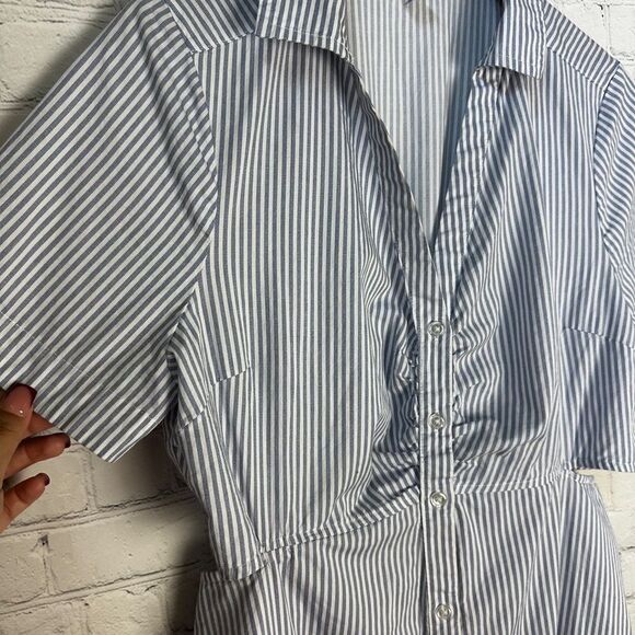 Old Navy Navy Cut Out MIDI Shirt Dress Medium - Picture 11 of 13